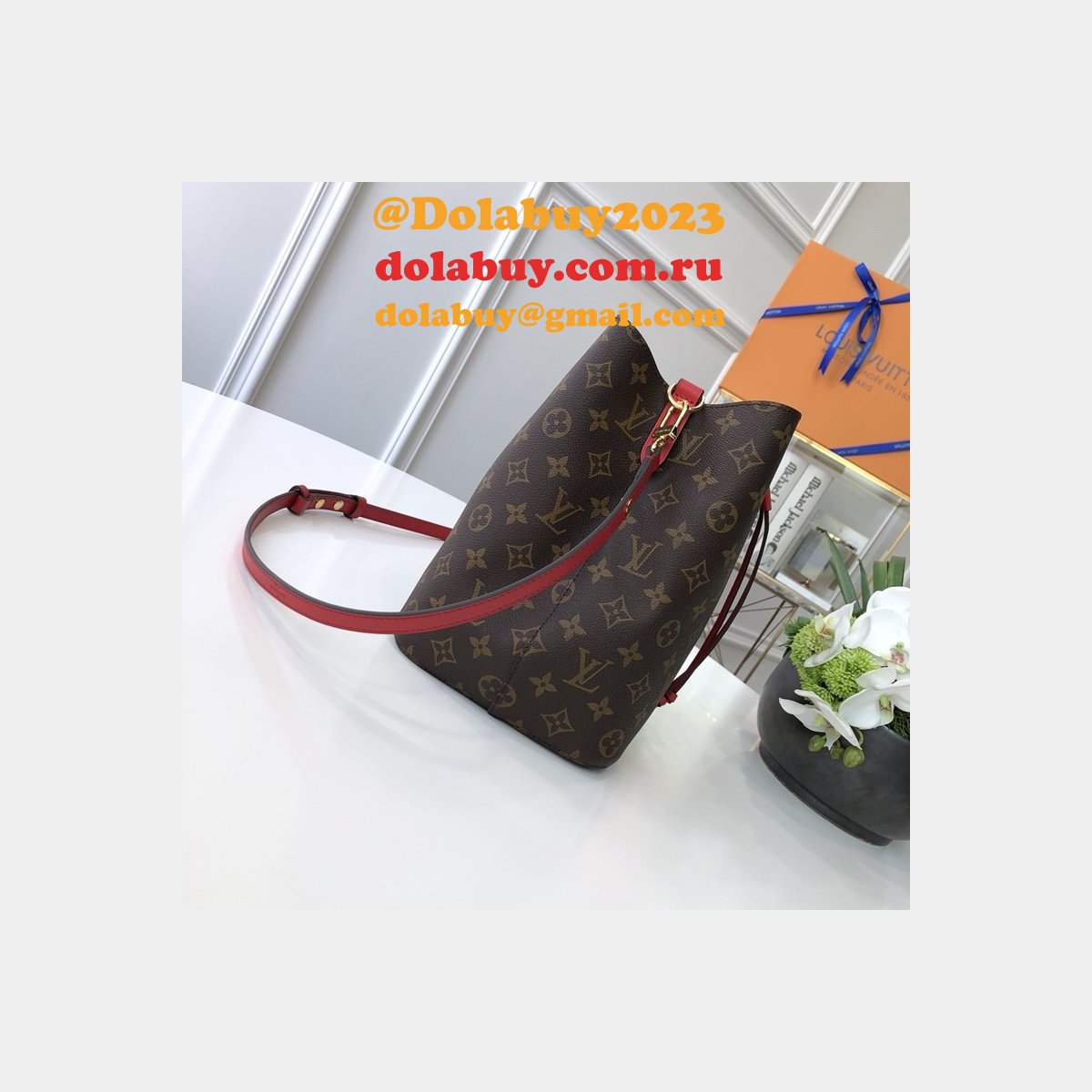 Louis Vuitton High Quality Monogram Canvas Leather Handbag Neonoe M44021