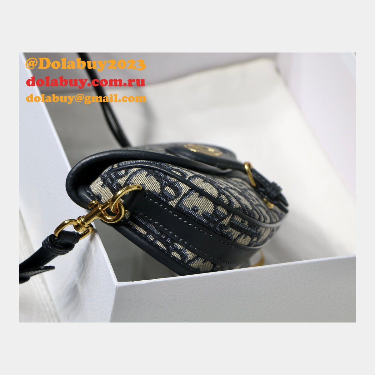 Replica Christian Dior Bobby East-West Blue Bag China Sale