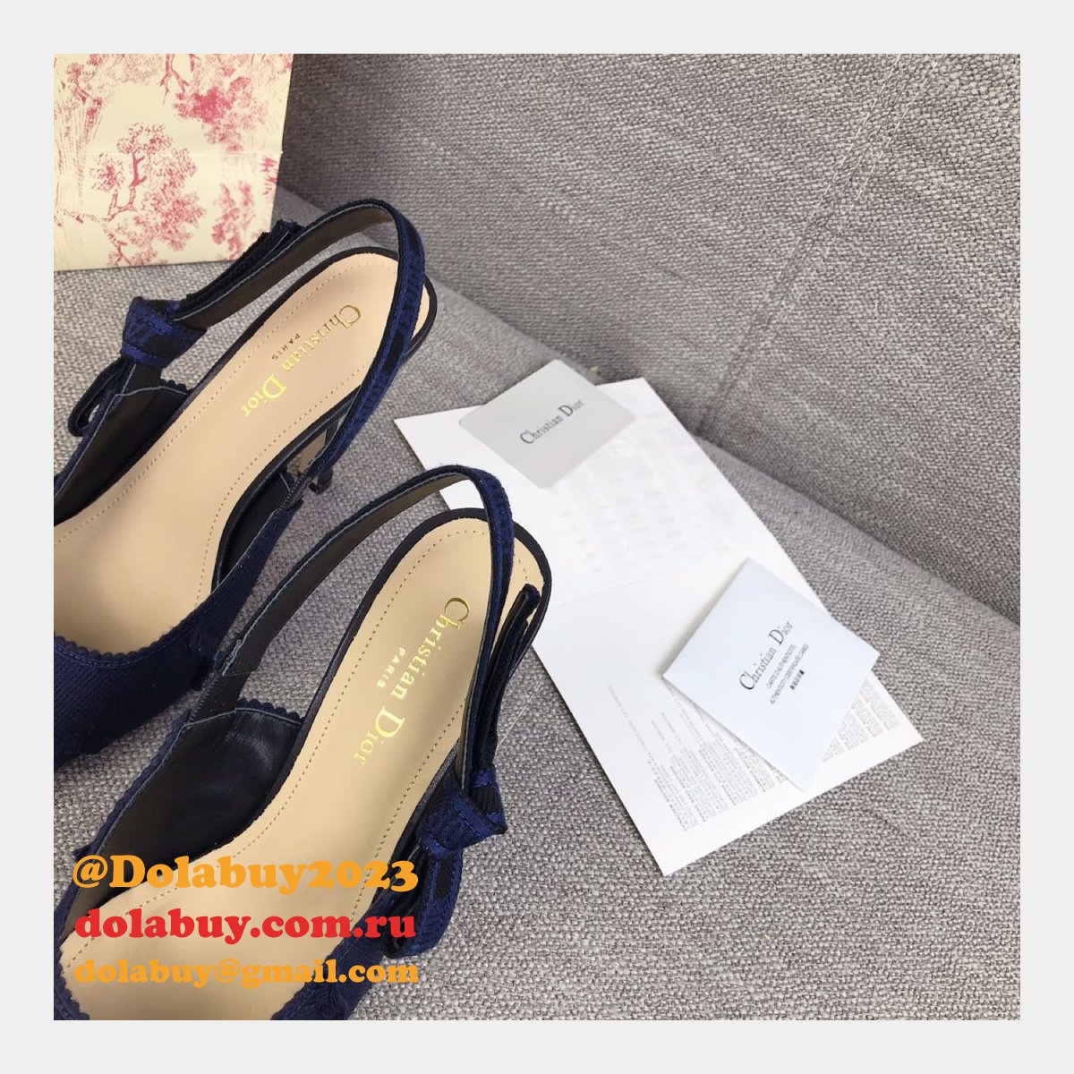 High Top Quality Replica Fashion Dior Navy Blue Tassel Shoes