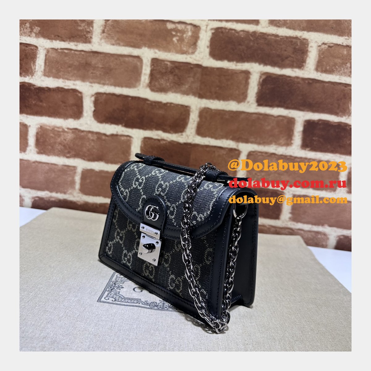 knockoff ophidia gg G*u*i black 696180 shoulder bag