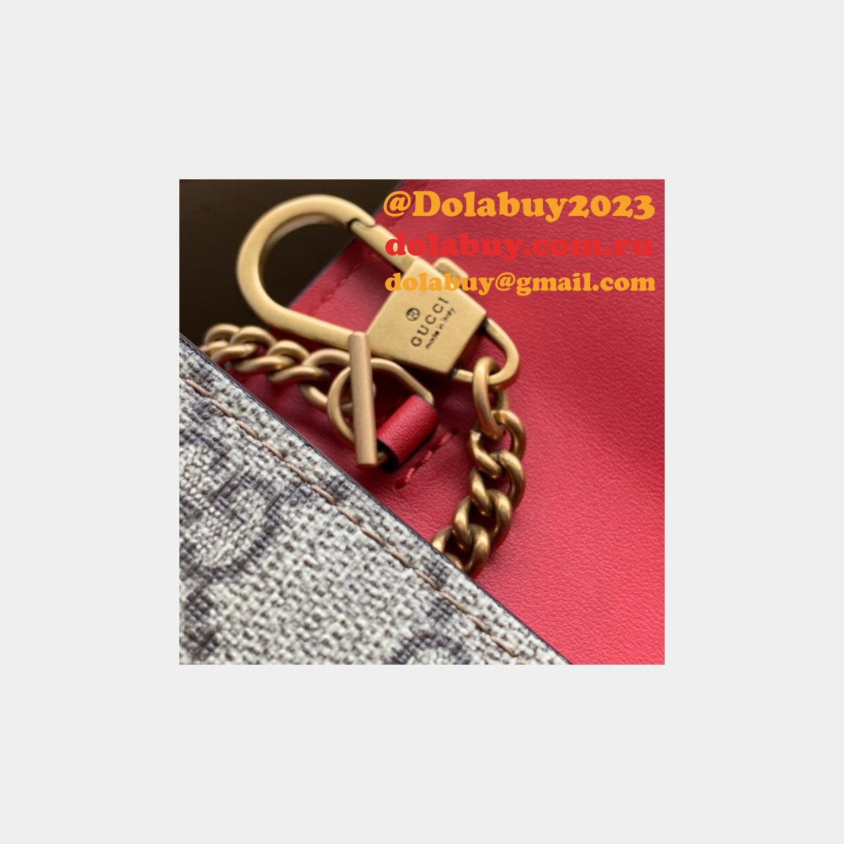 Gucci Designer Beige GG Supreme mini bag with cherries