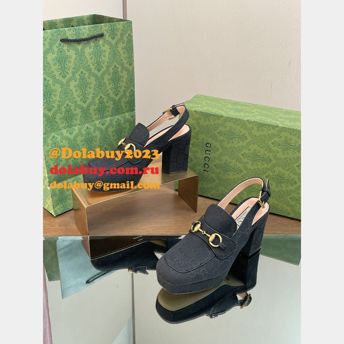 lady horsebit gg G*u*i replicas slingback pumps shoes