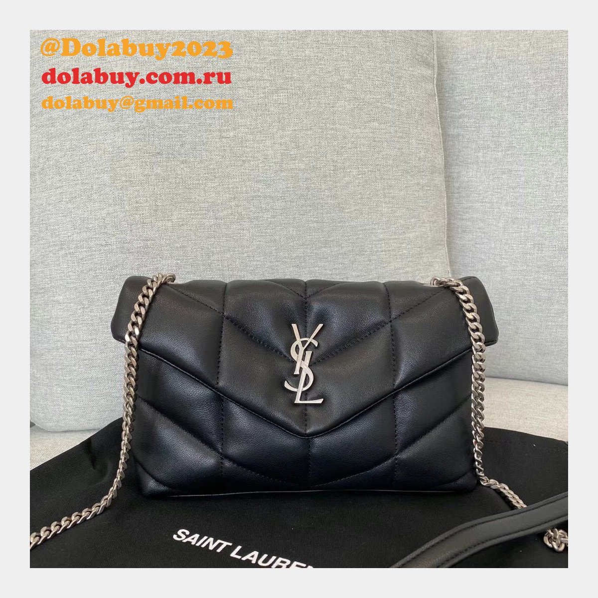 Top Quality best YSL LOULOU PUFFER HANDBAG 23cm