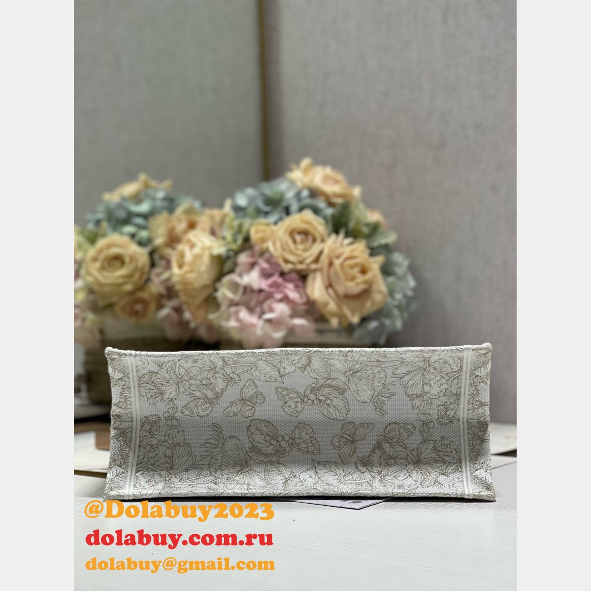 Best Book Tote Replica Christian Dior 1265/1286 Golden Flower Bag