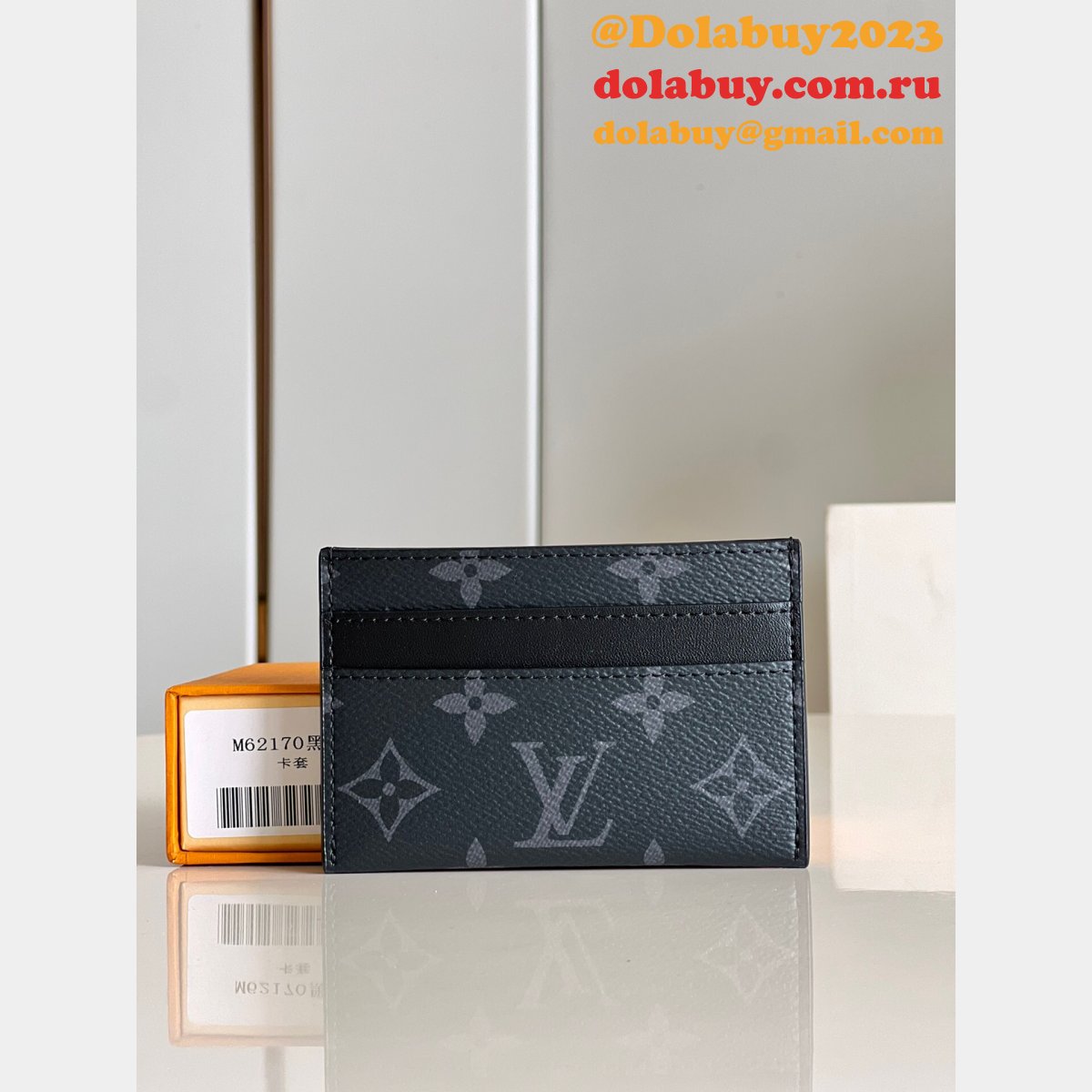 Louis Vuitton M62170 Replica Online Double Card Holder Monogram Eclipse Canvas