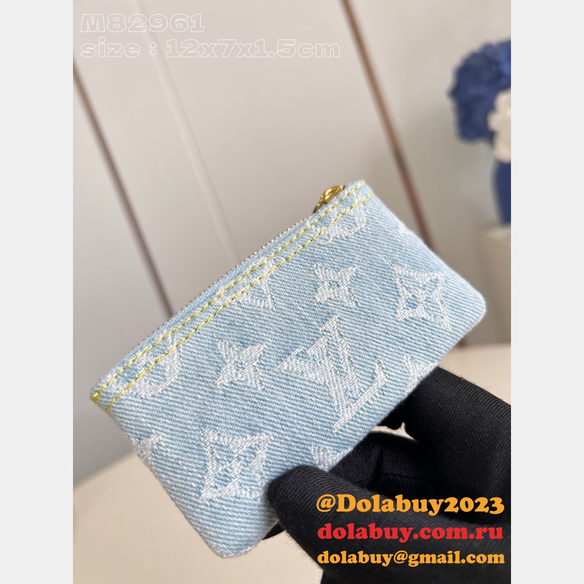 Key Pouch Monogram Denim M82961 7 Star Louis Vuitton Replica Bag