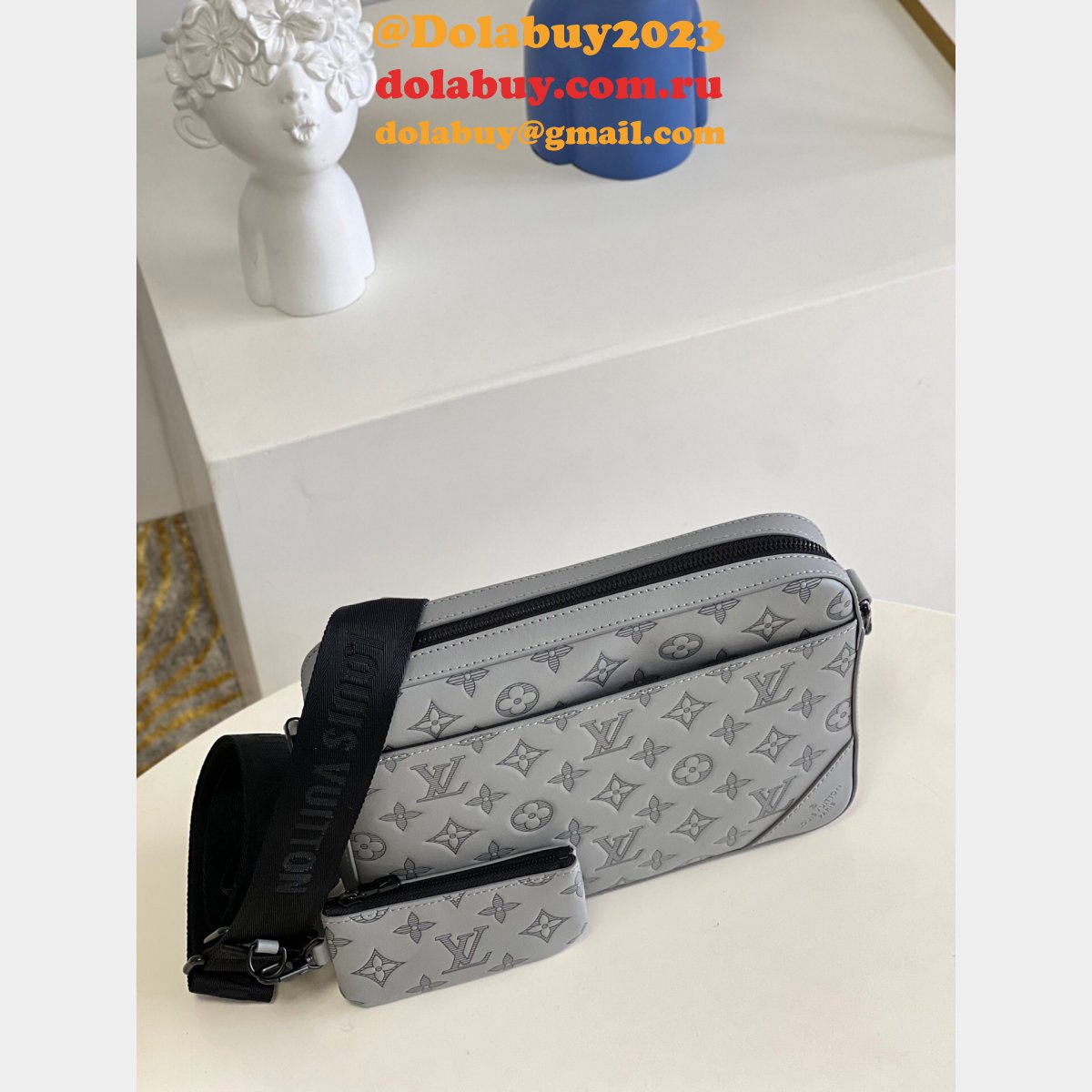 Louis Vuitton Wholesale Replicas Duo Messenger Monogram Shadow M46104 Bag