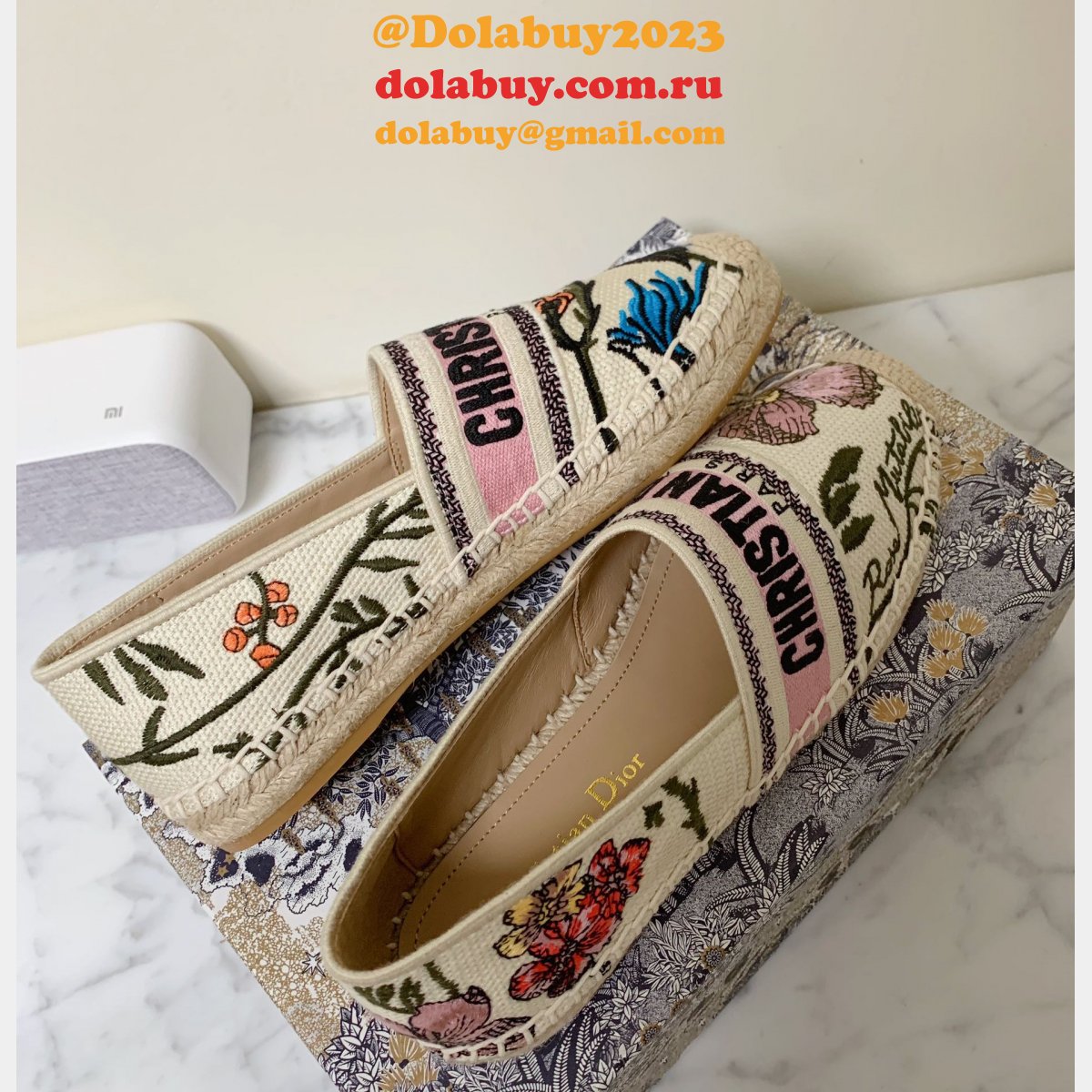 Dior Buy High Quality Monogram Embroidered Fisherman Replica Shoes