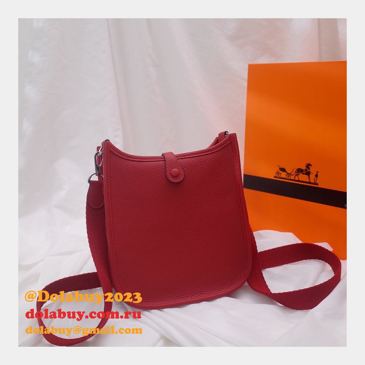 Replica Hermes Mini Evelyne TPM Bag Red