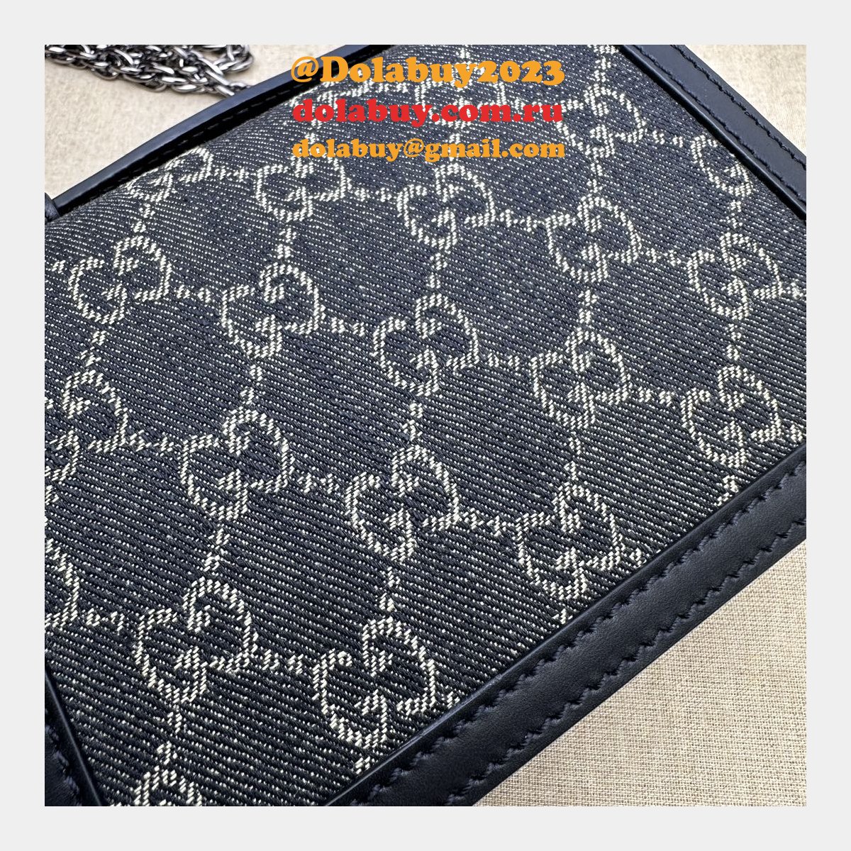 knockoff ophidia gg G*u*i black 696180 shoulder bag