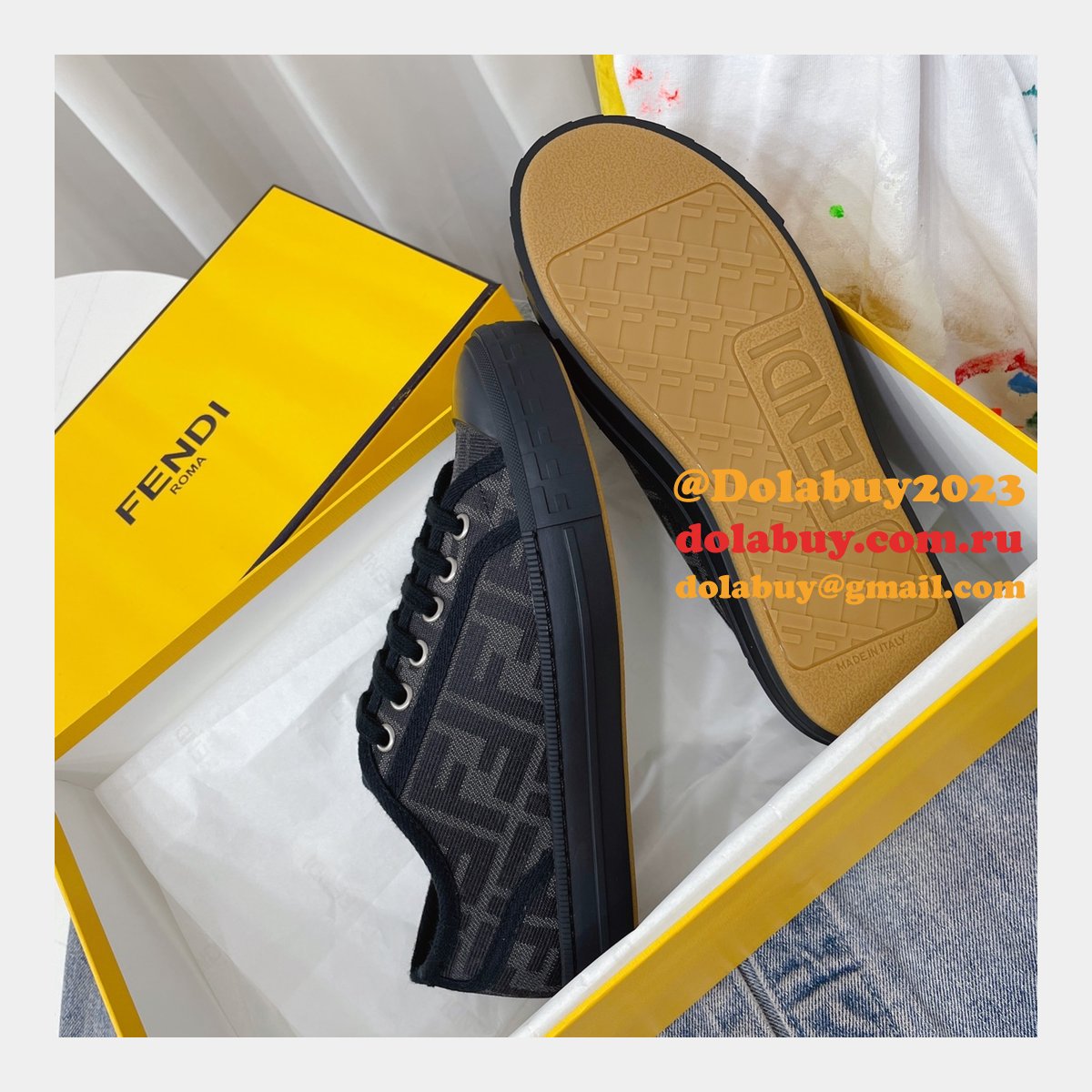 1:1 Fake Domino Fendi Shoes Website to Get Replica Sneakers