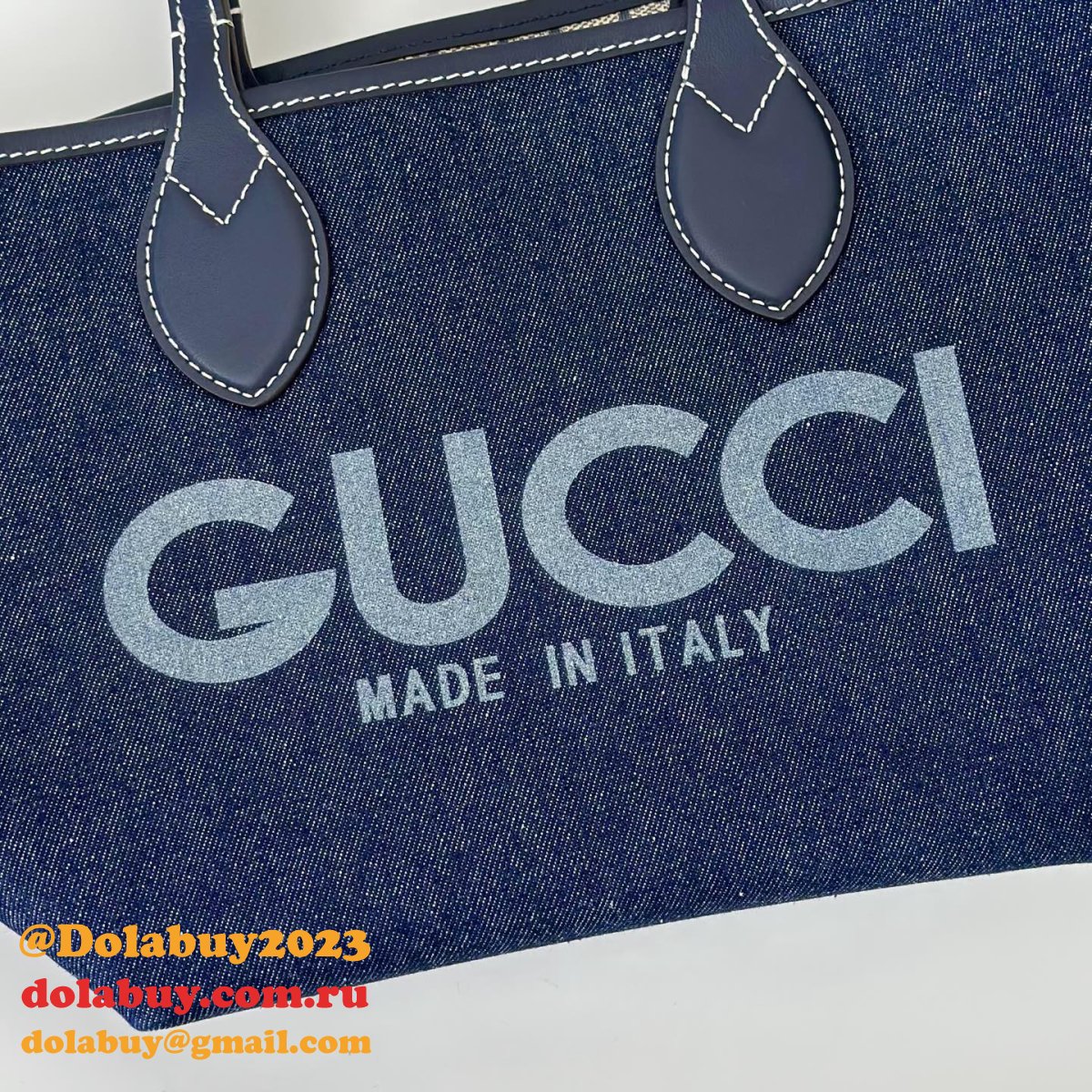Gucci 820496 Totissima Shoulder Tote GG Denim Replica Bag
