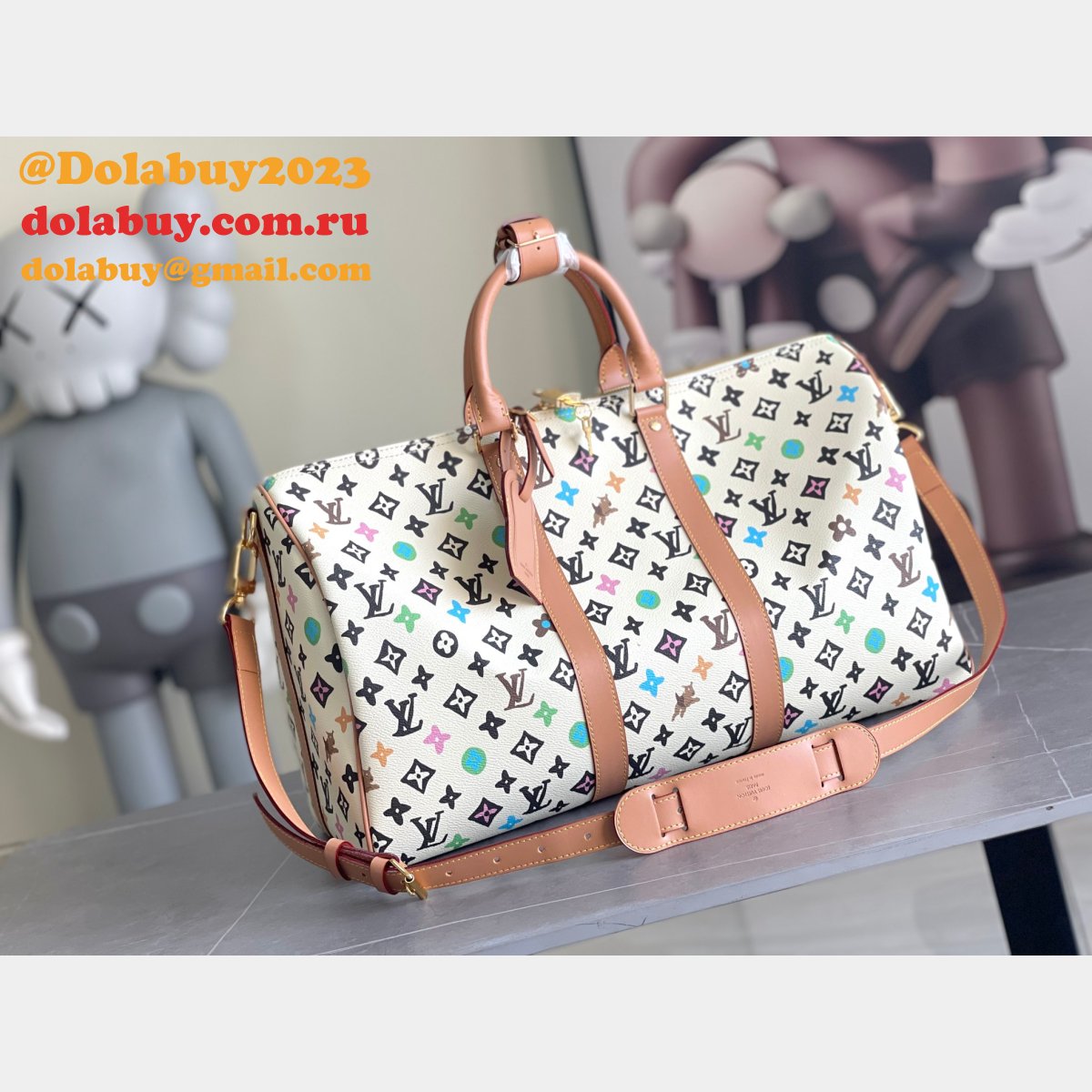 Fashion LOUIS VUITTON REPLICA Damier Graphite Keepall 50 M24233