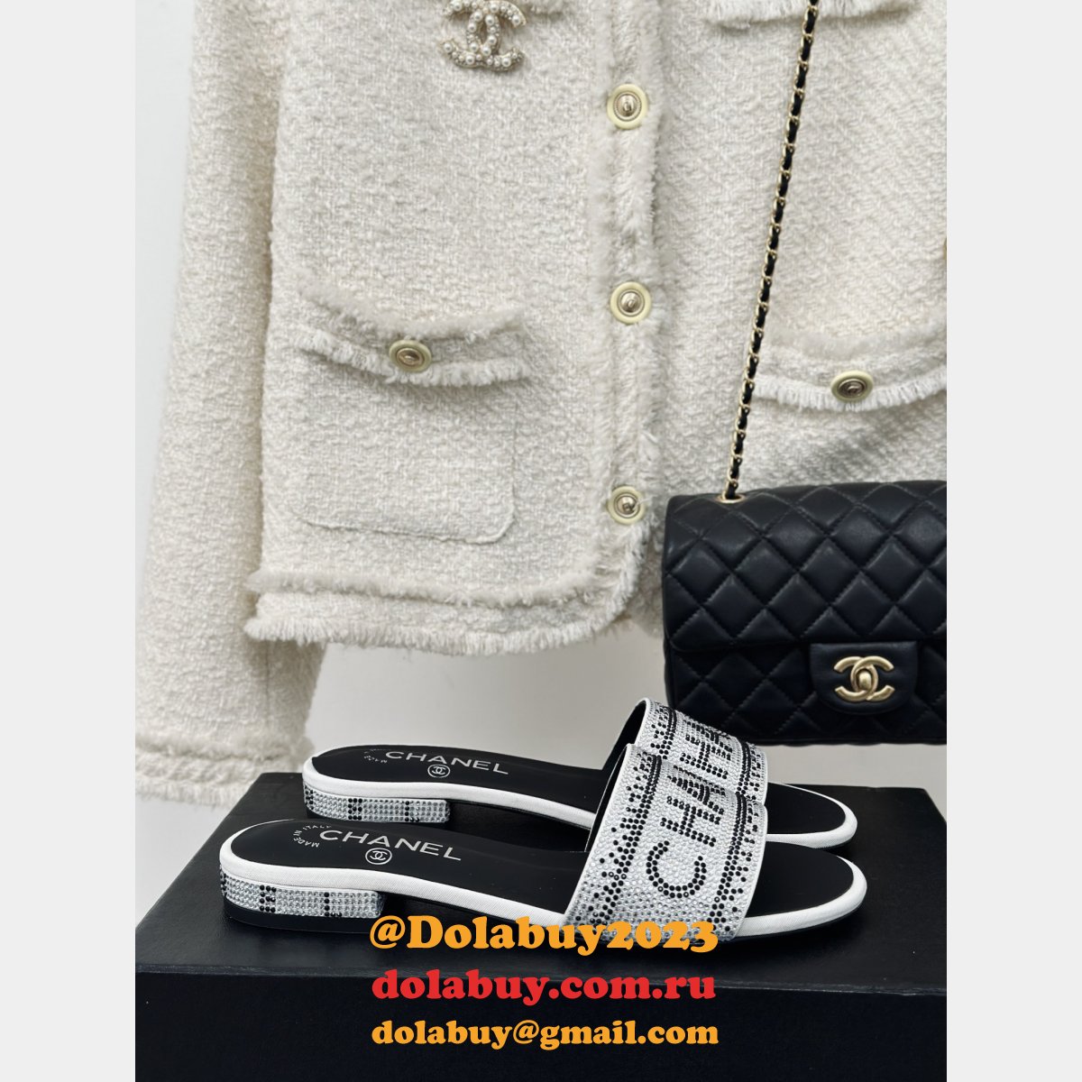 Slippers Heel Flat 6CM Replica Designer Shoes Online Store