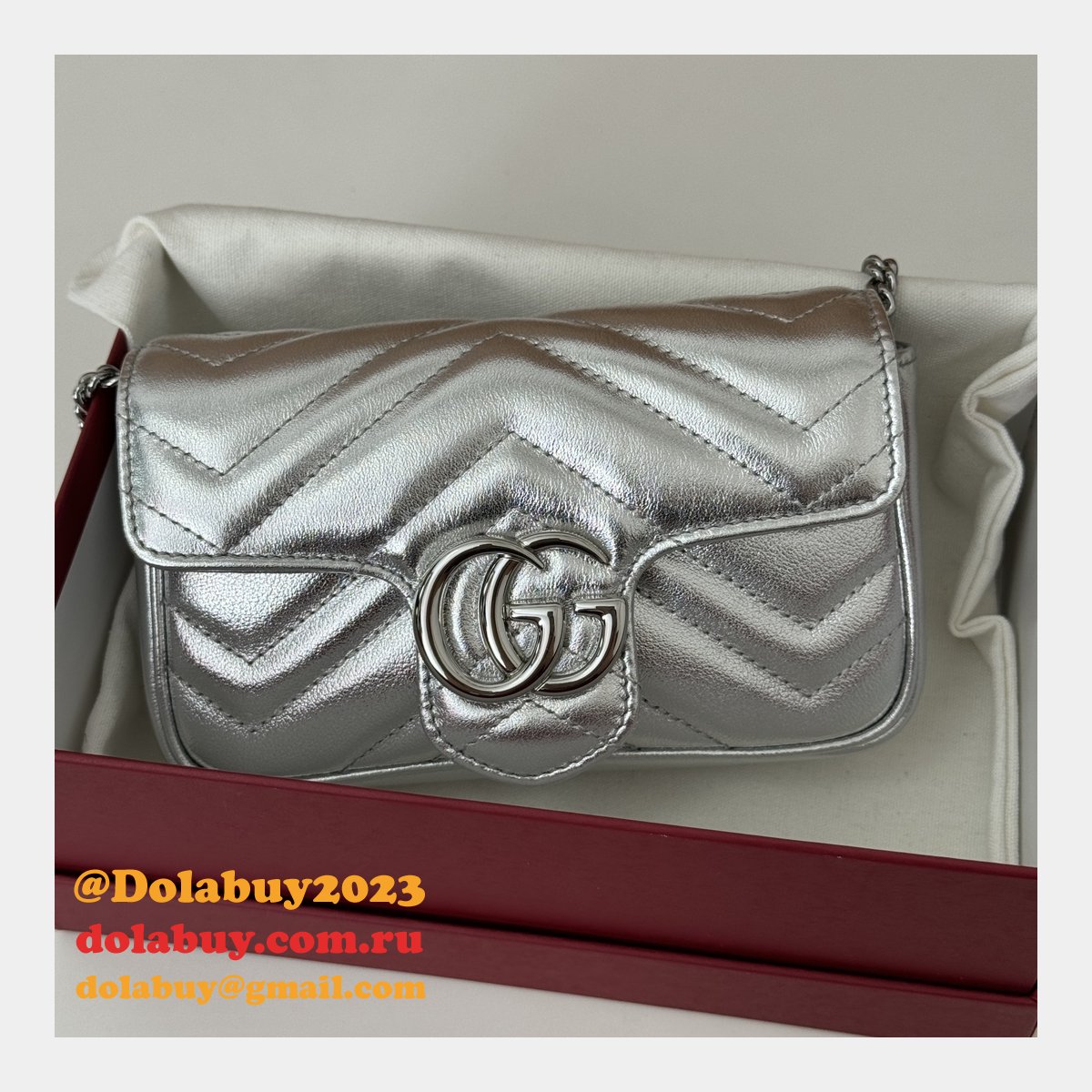 Wholesale Gucci 476433 Best GG Marmont Super Mini Bag