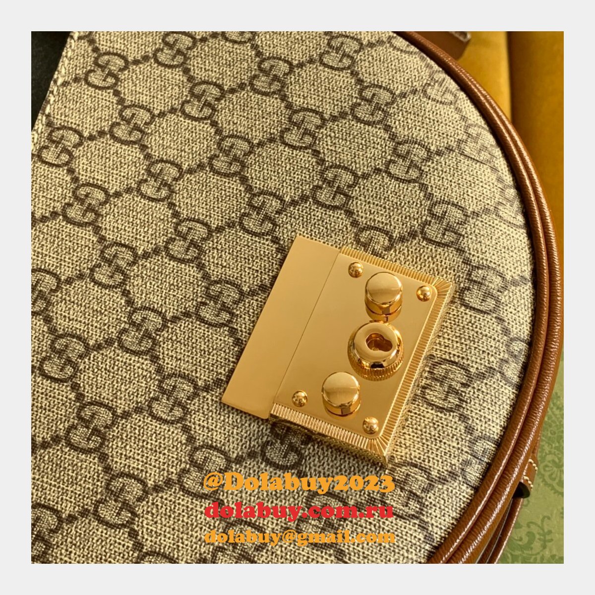 Best Gucci AAA+ Padlock Small Shoulder Bag 644524 Beige & Ebony GG