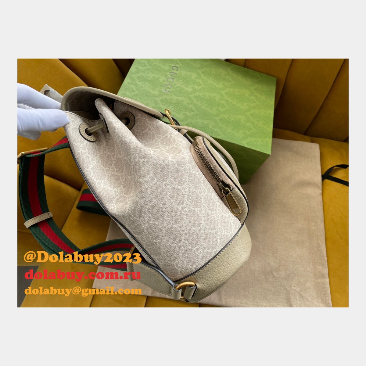 buy high-quality G*u*i fake backpack 674147 interlocking g in gg supreme