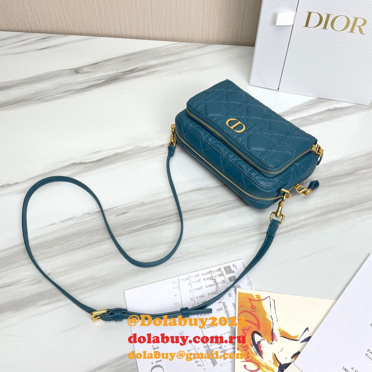 High Quality Dior Caro Bag Brown Supple Cannage Calfskin