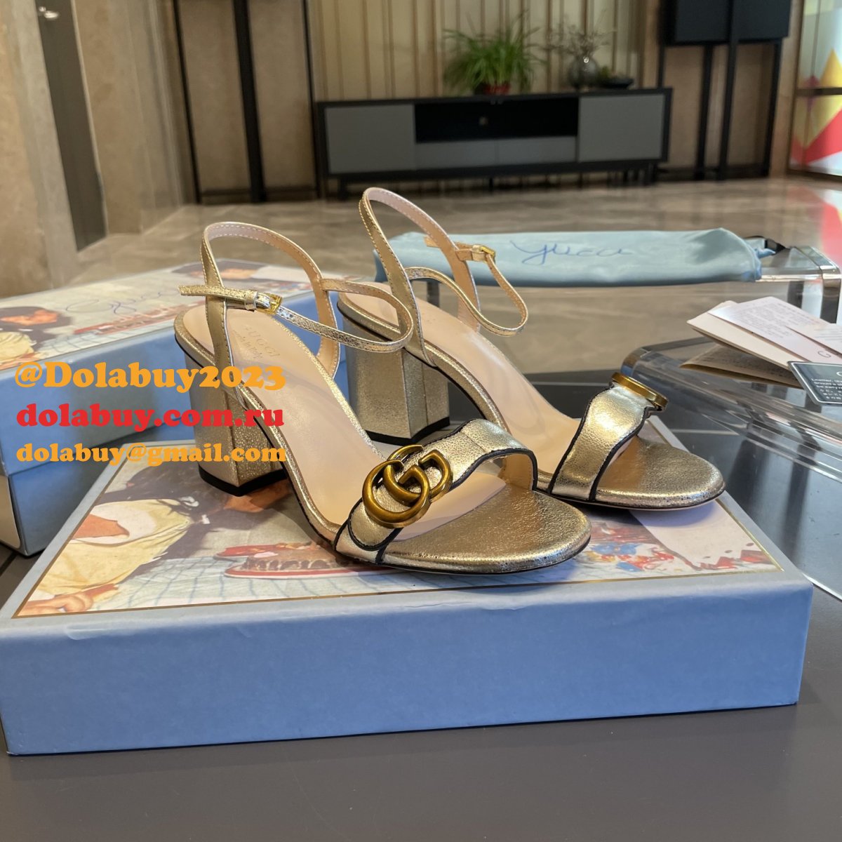 replica G*u*i wholesale classic high heel sandals shoes