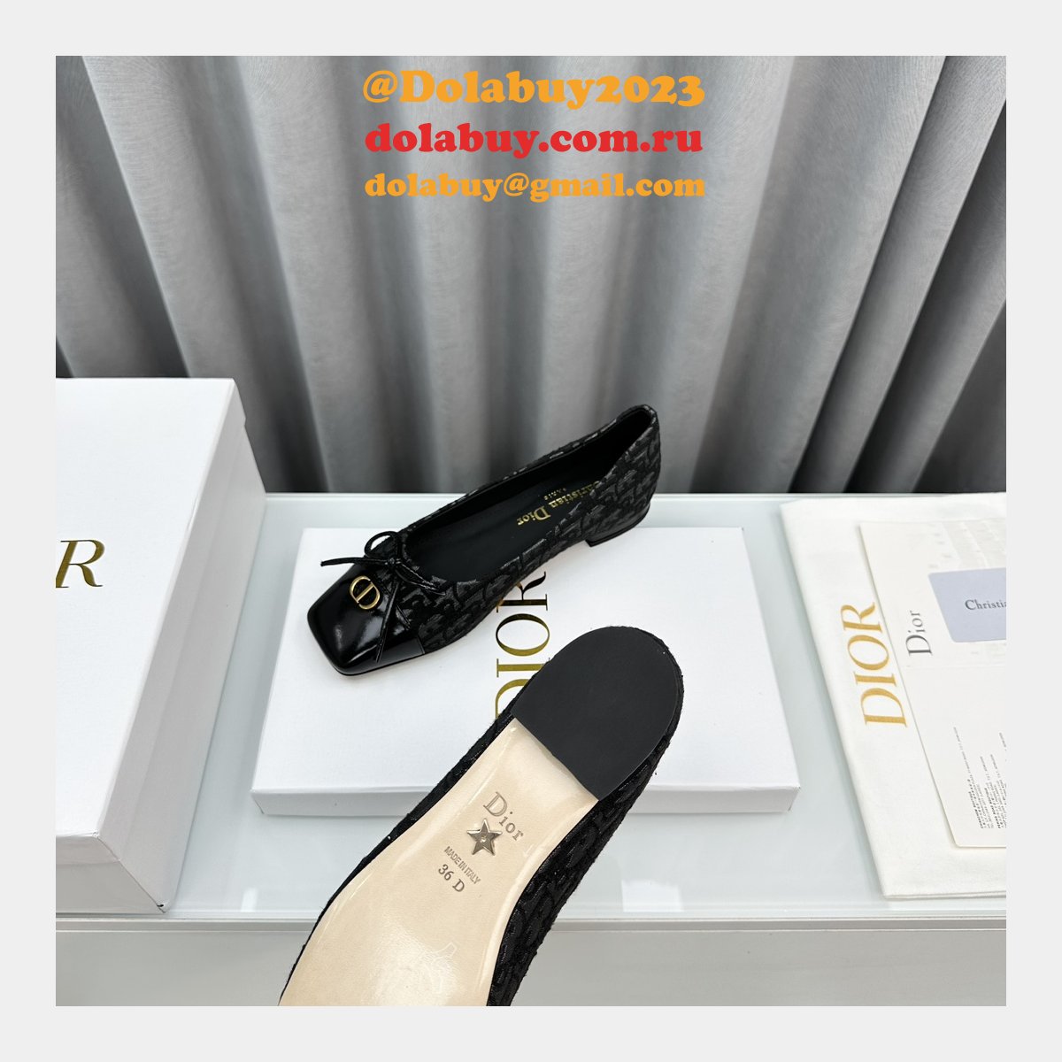 Duplicate DIOR D-Doll BALLET FLAT Designer