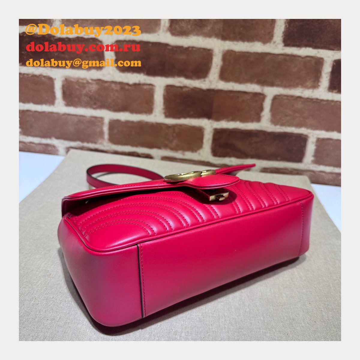 G*u*i gg marmont 1:1 mirror shoulder 443497 high quality bag