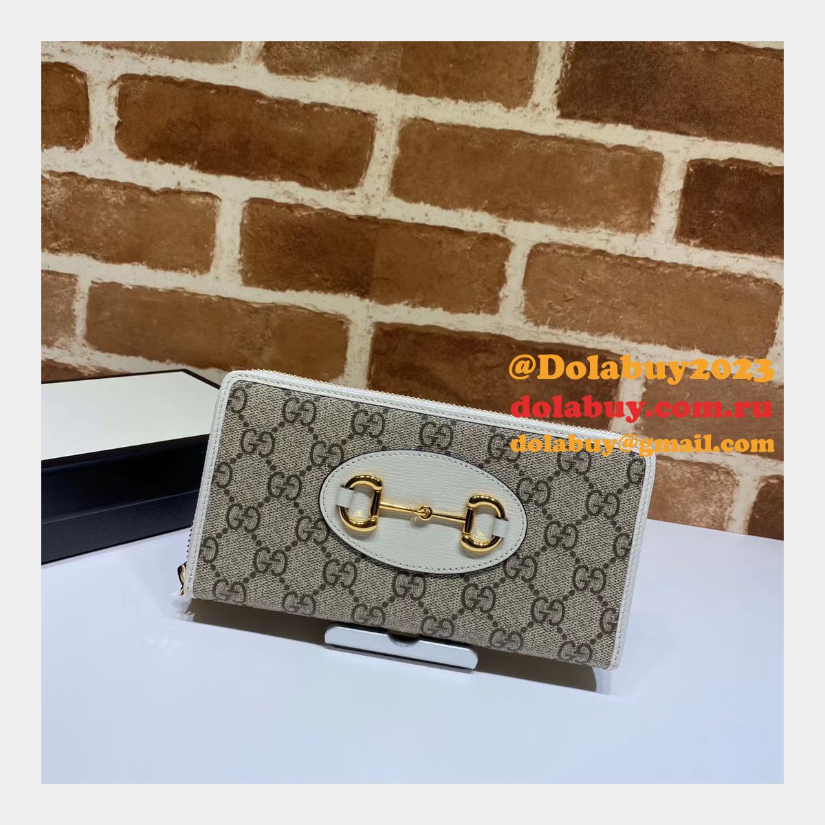 best G*u*i replica 621889 1955 horsebit zip around wallet