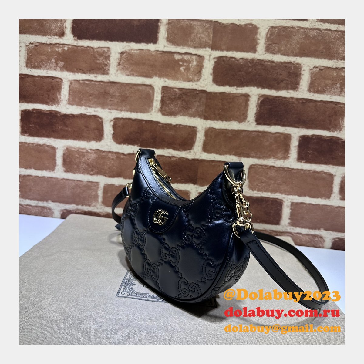 G*u*i 1:1 mirror 739736 gg matelassé designer black/pink bag