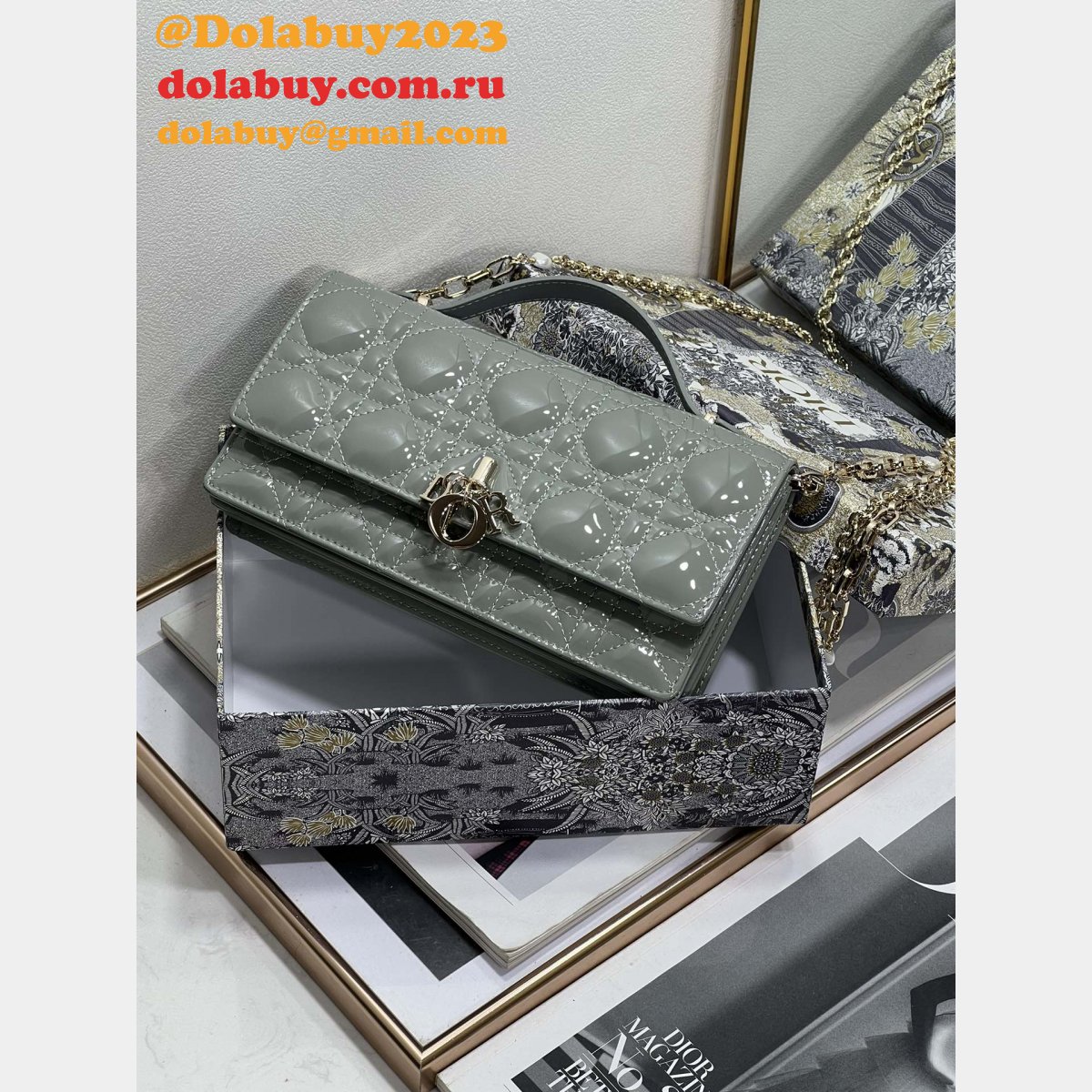 Best High Quality Christian Dior 2306A Clutch Lady Cannage Pattern Bags