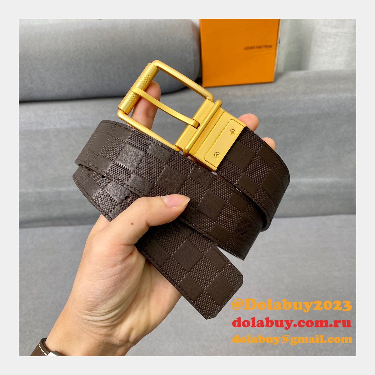 Louis Vuittons Knockoff Damier 40mm Infini Belts