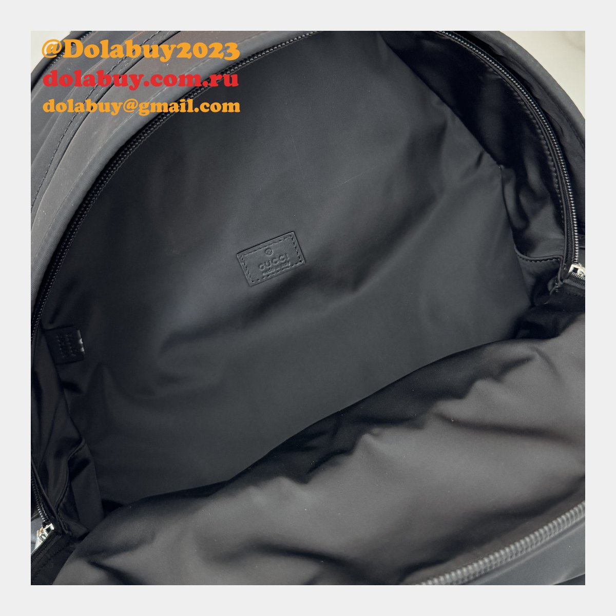 Medium Gucci Backpack Mens with GG Logo 800265 Black Replica Bags