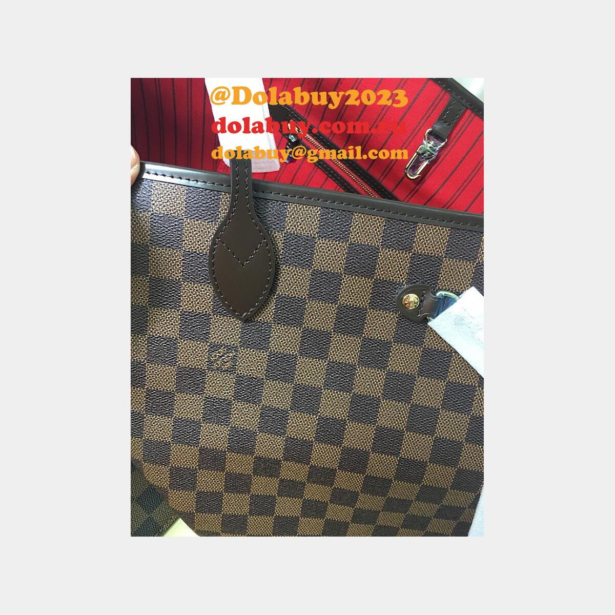 AAA+ Louis Vuitton Wholesale Neverfull GM Damier Ebene N41357 Brown