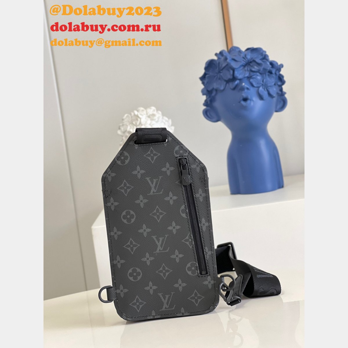 Louis Vuitton Luxury Replica Saumur Slingbag Monogram Eclipse Canvas M45912 Bags