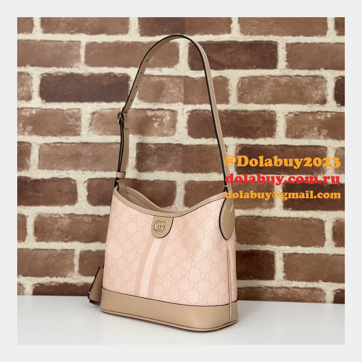 Ophidia Gucci Knockoff Half Moon 781402 GG Small Shoulder Bag