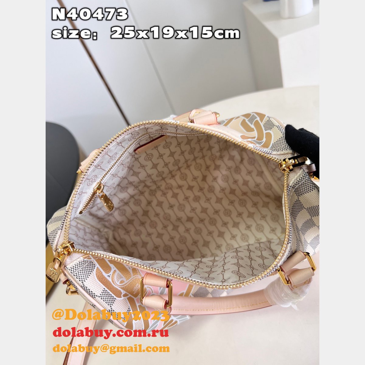 Louis Vuitton 7 Star Speedy Bandouliere 25 Damier Azur Replica