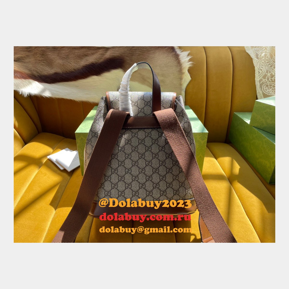 the best G*u*i backpack interlocking g in gg supreme replica bag online store