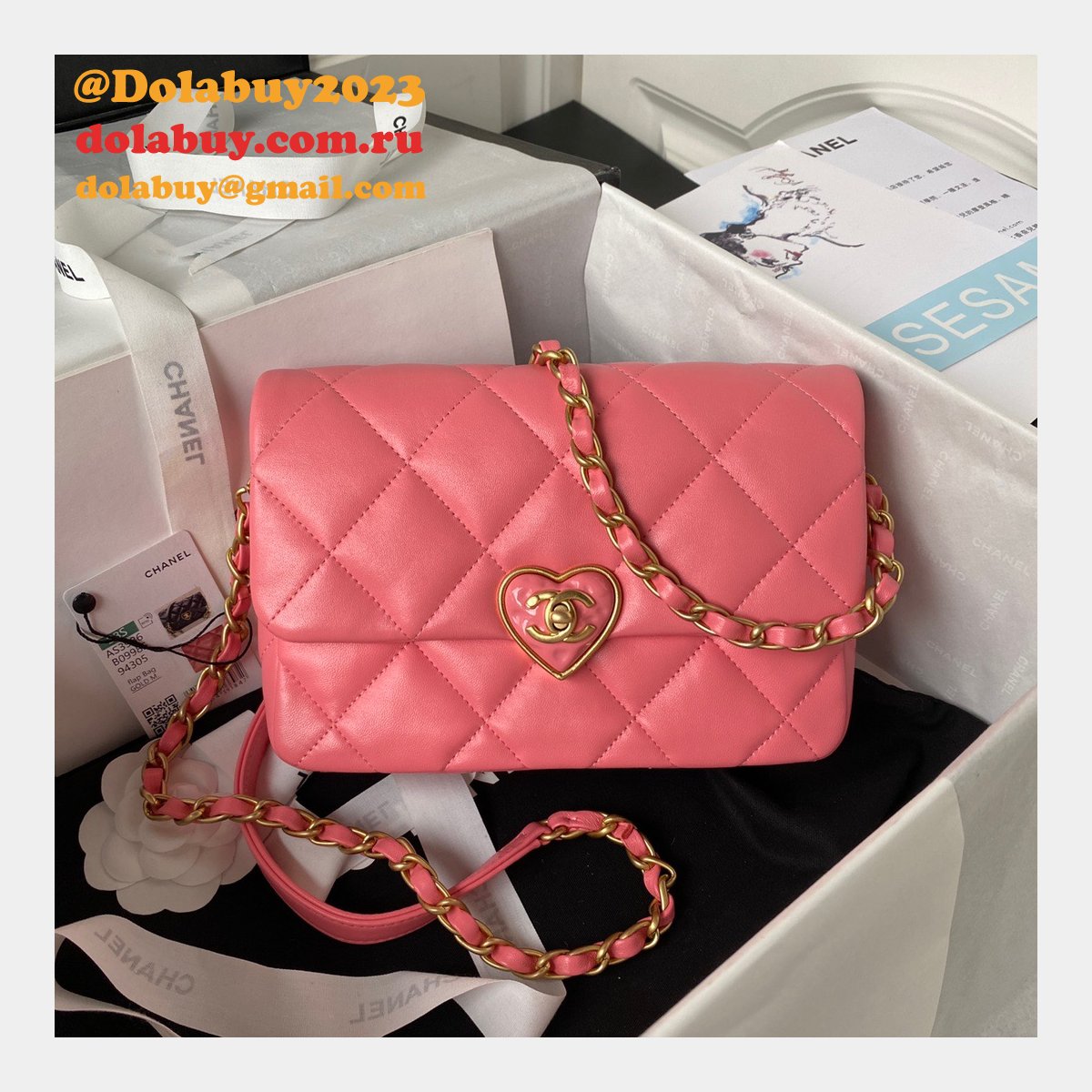 Perfect 1:1 Top Quality Flap Lambskin Replica AS3986 Bag