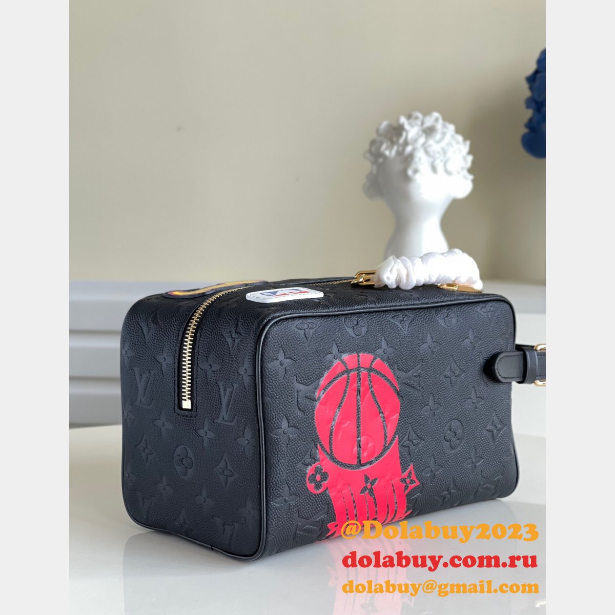 Louis Vuitton High Quality Replica M58515 LVxNBA Cloakroom Dopp Kit Travel Black