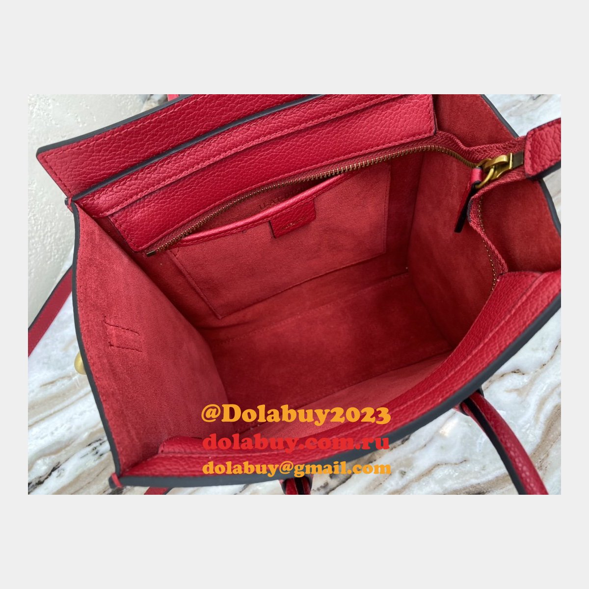 Celine Replica Red Luggage Nano Shopper 168243 Women