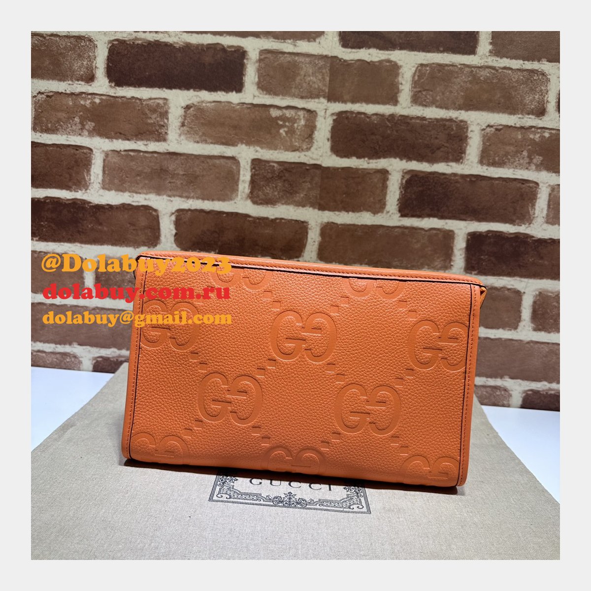 Sale 1:1 Gucci Jumbo GG Pouch 739490 Replica Handbag
