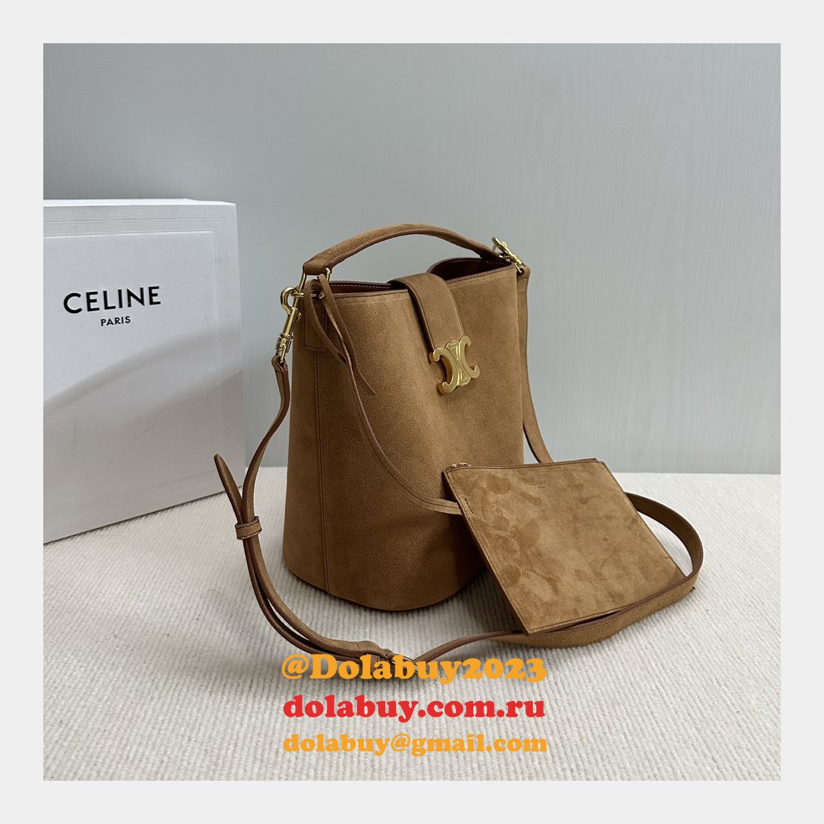 7 Star Celine Triomphe Louise Bucket Bag 116613