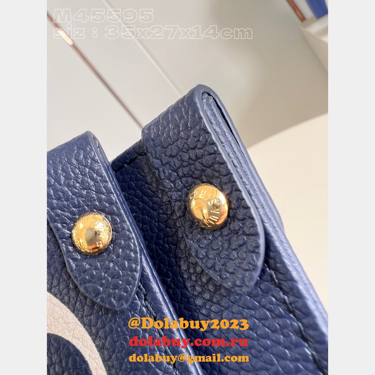 Onthego Louis Vuittons Replica M47084 Navy Monogram Empreinte Bag