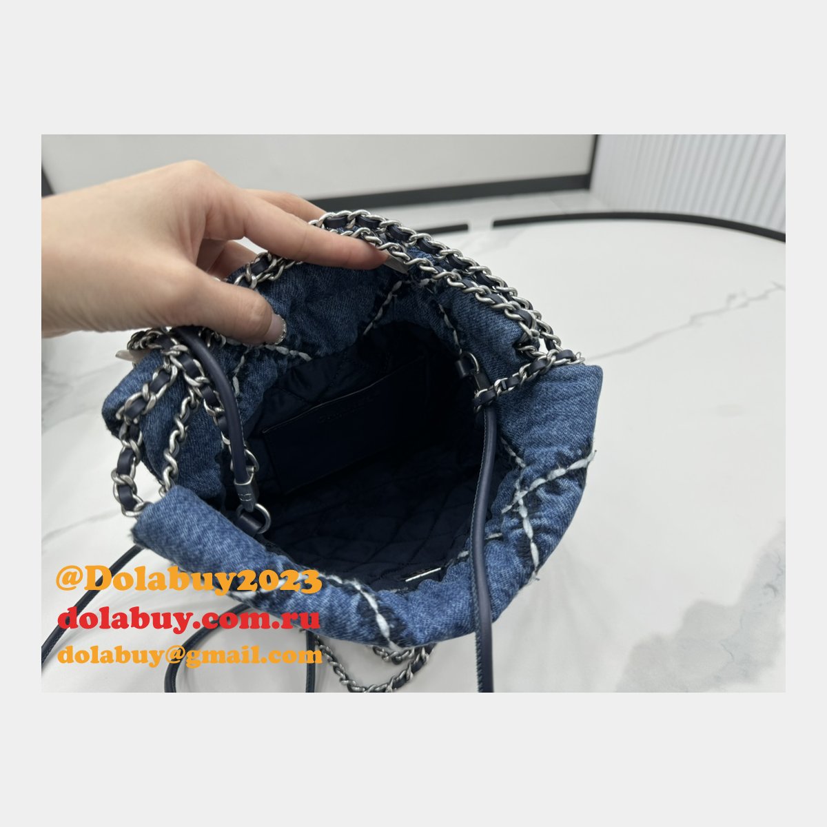 Top Quality CHANEL 22 denim bag AS3260