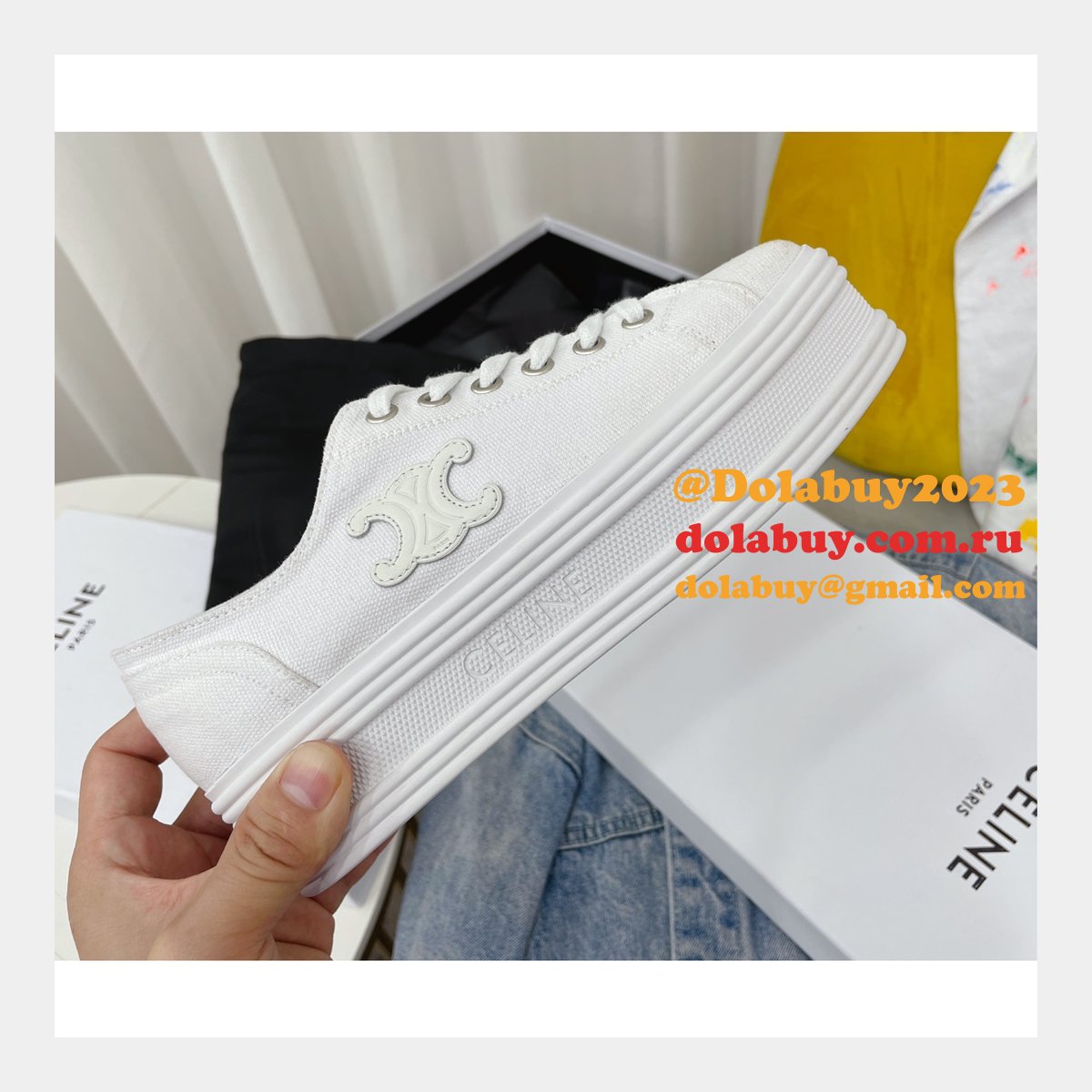 Buy 2022 Replica Celine Platform Canvas Shoes Online