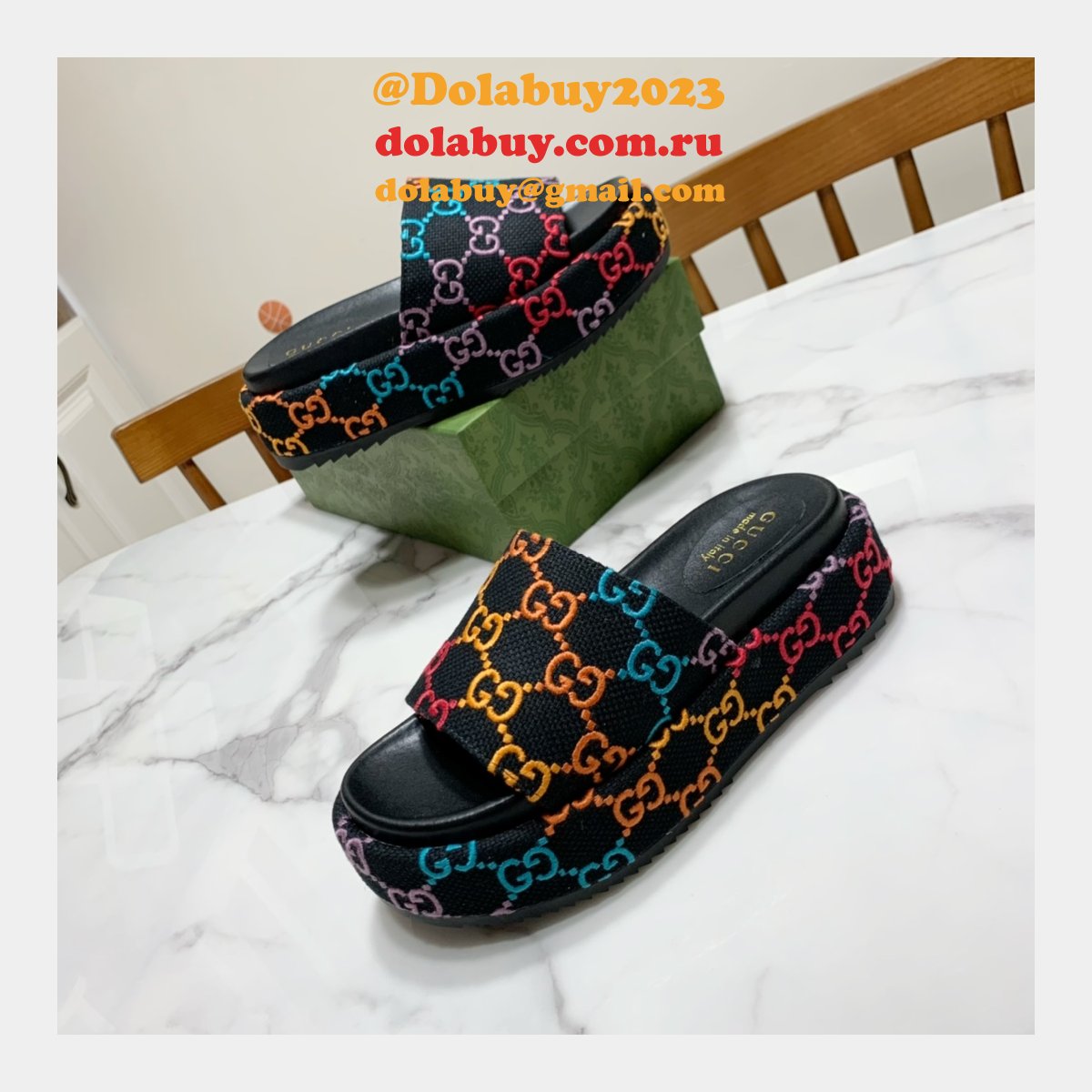 canvas slippers replica G*u*i best high quality shoes