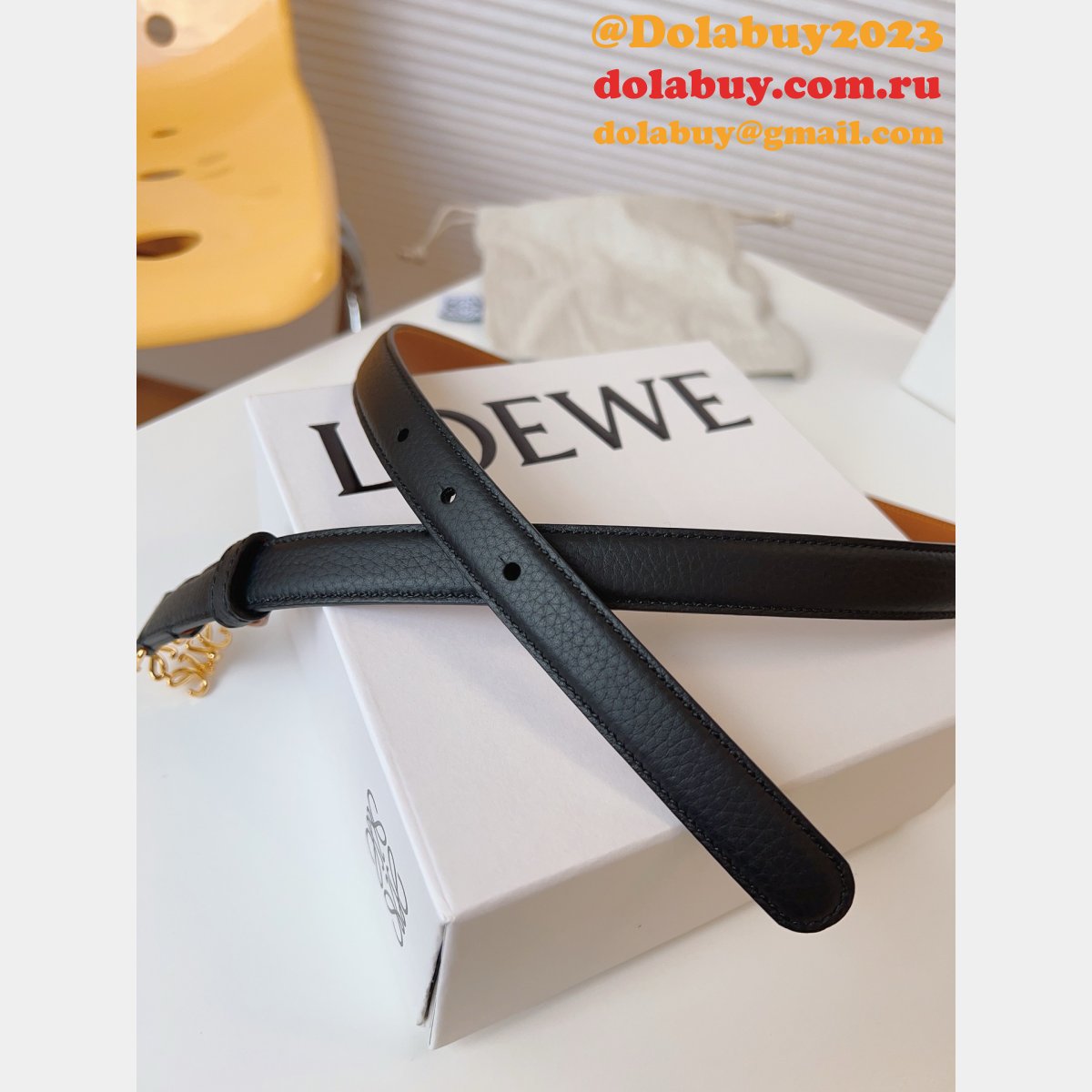 Luxury Inspired Loewe Anagram 2.0cm Width Replicas Belt