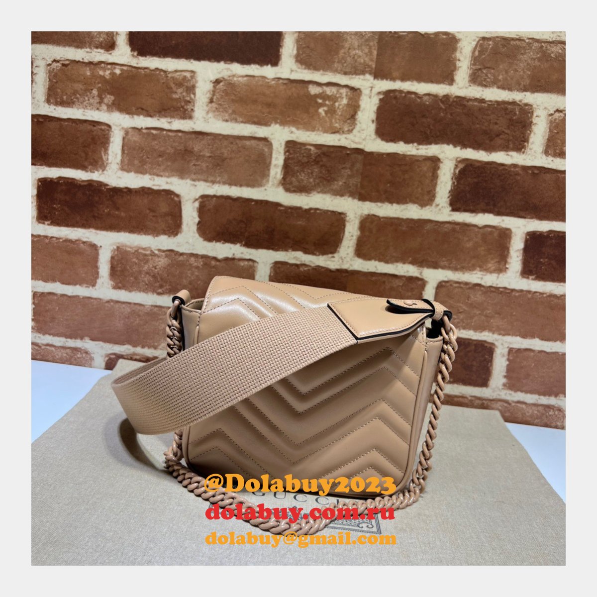 Perfect Gucci GG Marmont matelasse 739681 shoulder Fake bag
