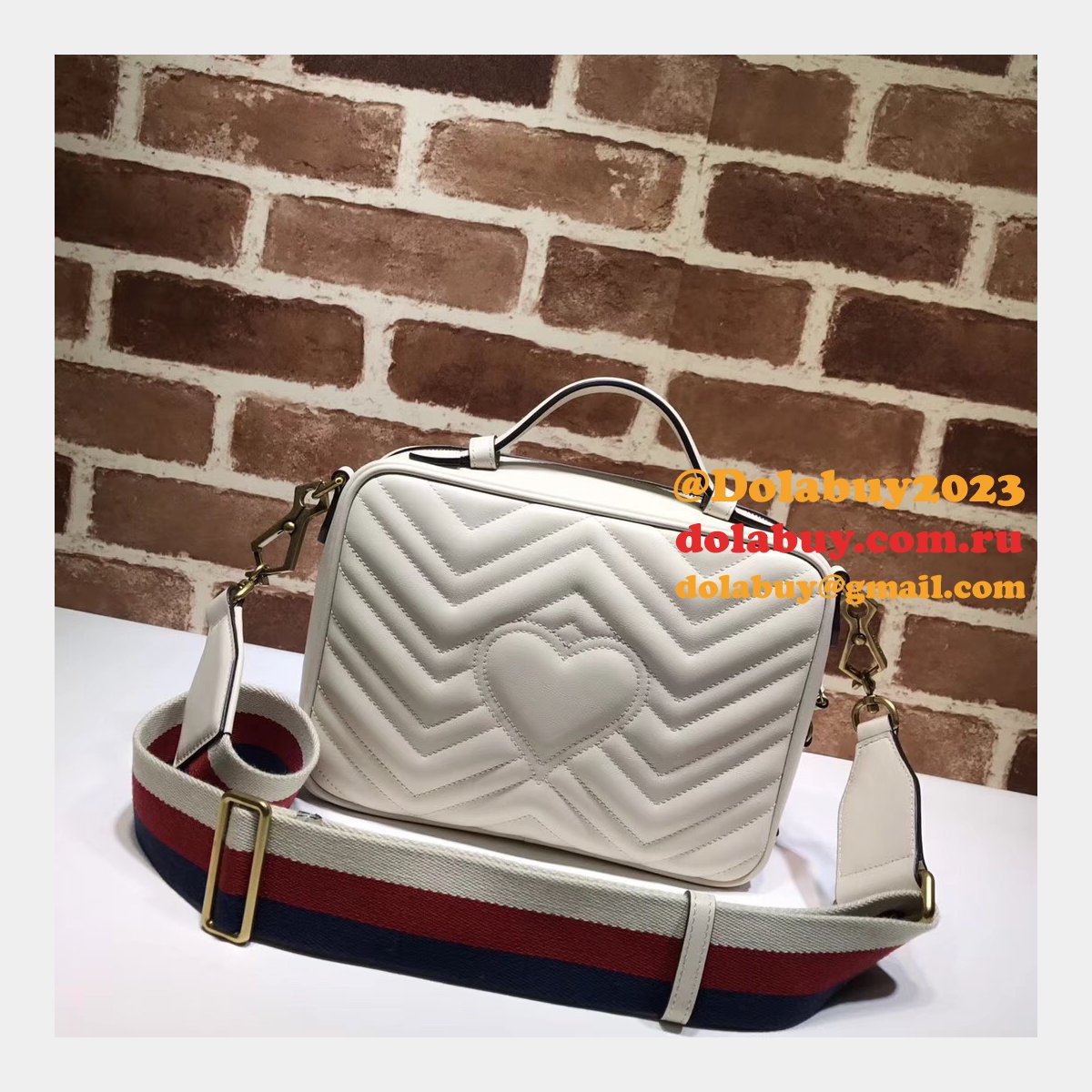 top quality G*u*i replica 498100 leather gg marmont small shoulder bag