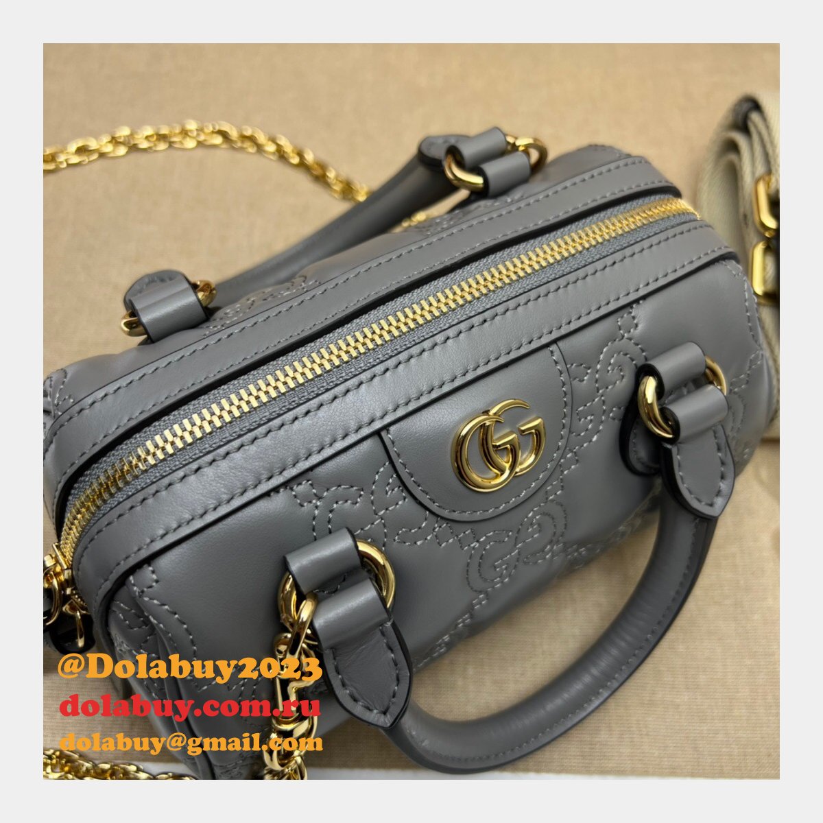 Gucci Best Perfect GG matelassé leather top handle 702251 Replica bag