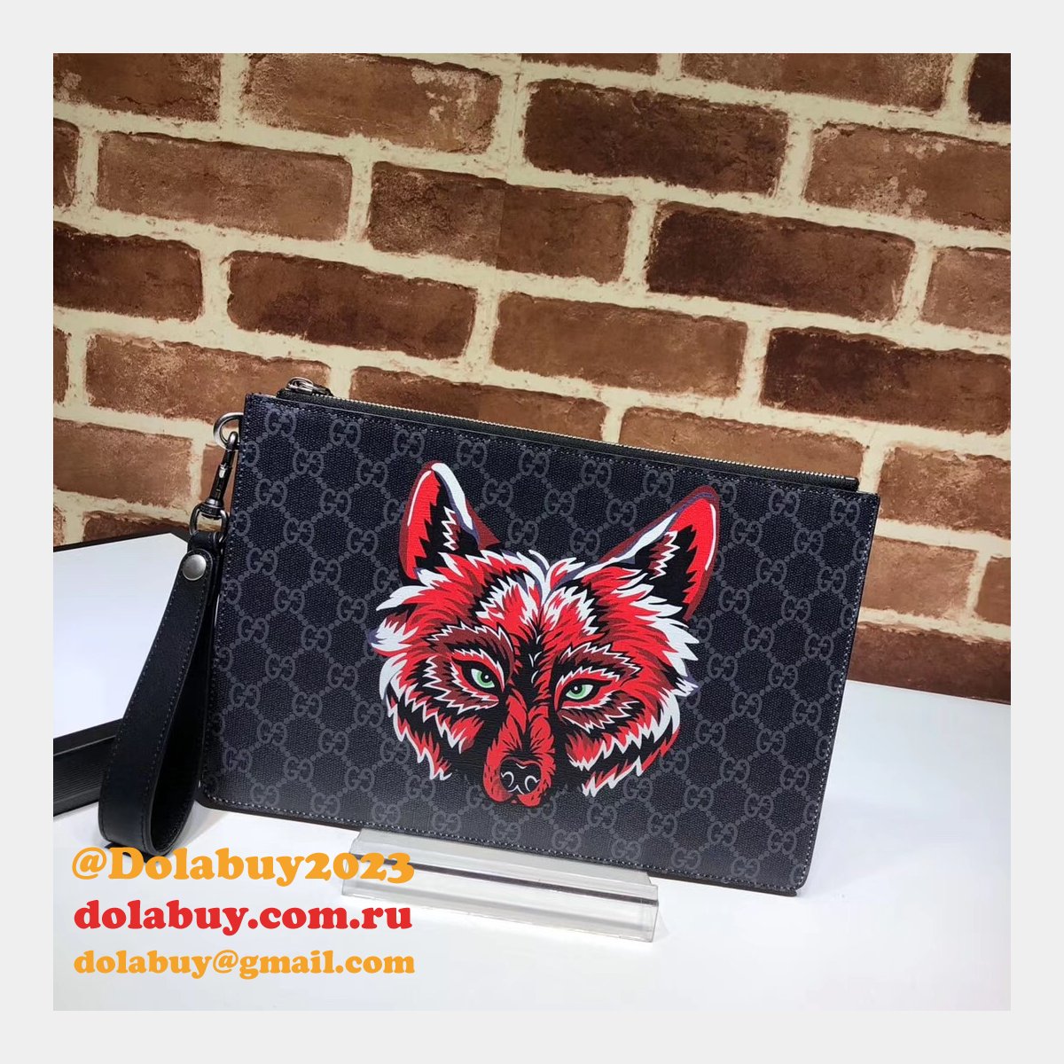 Gucci Best GG Supreme 473904 Bestiary Pouch With Bee