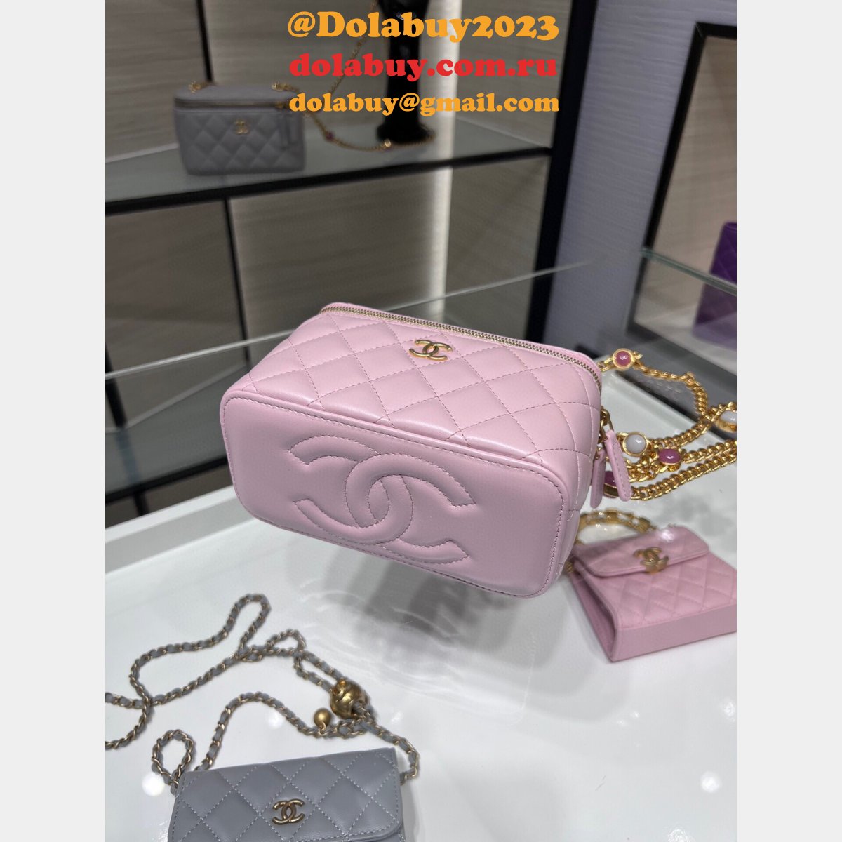 Inspired CC gemstone VANITY box handbag